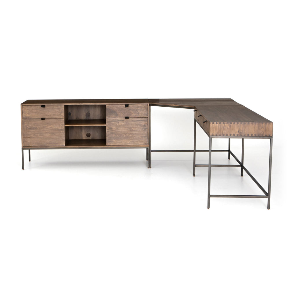 Everett Desk with corner and Filing Credenza - Sage InteriorsFH