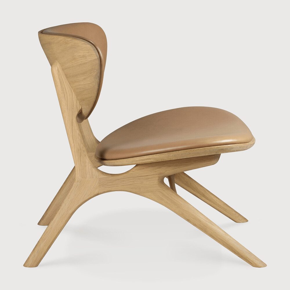Eye Lounge Chair - Varnished Oak - Sienna Leather - Upholstered Backrest + Seat - Sage InteriorsEthnicraftLounge Chair