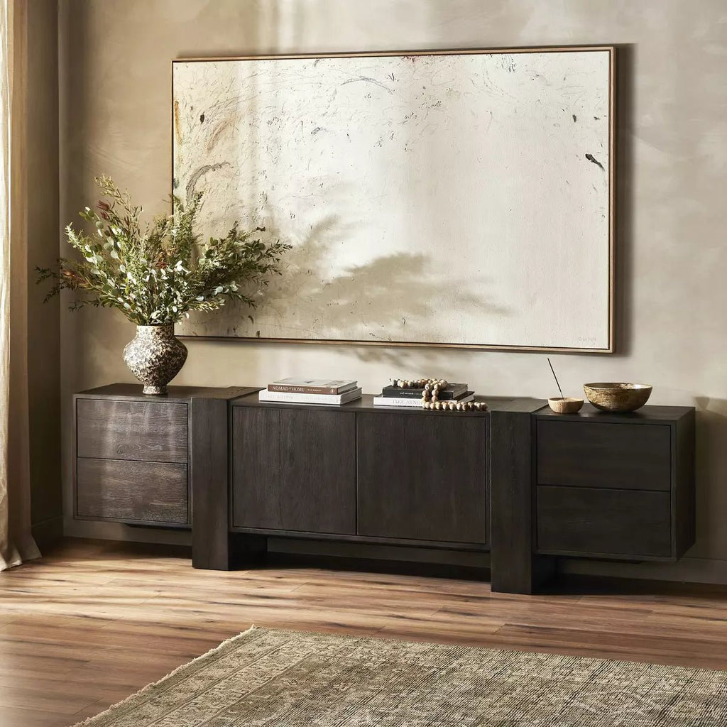 Fisher Media Console, Smoked Black - Sage InteriorsFour HandsMedia Stand