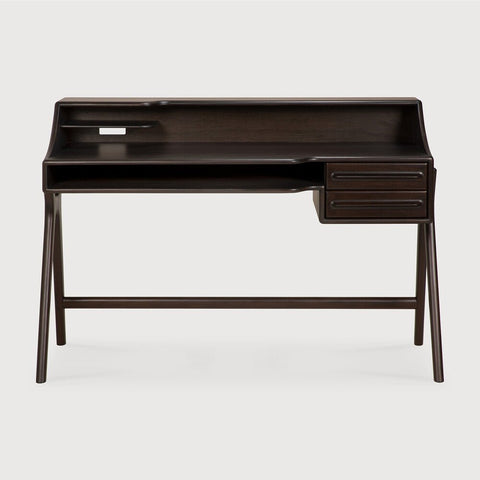 Flow Solid Mahogany Desk with Rounded Edges & Modern Vintage Design - Sage InteriorsEthnicraftDesk