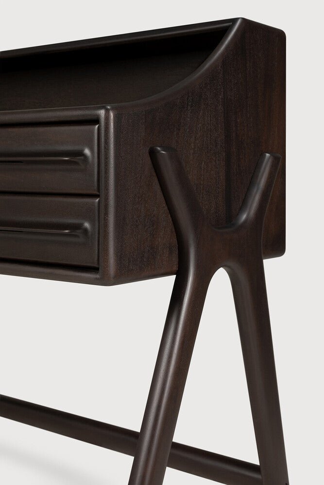 Flow Solid Mahogany Desk with Rounded Edges & Modern Vintage Design - Sage InteriorsEthnicraftDesk