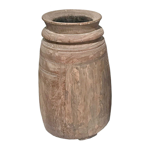 Found Object Wooden Vessel Dark - Washed - Sage InteriorsJeffanDecor