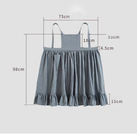 French Vintage Cotton Apron - Sage InteriorsFodory