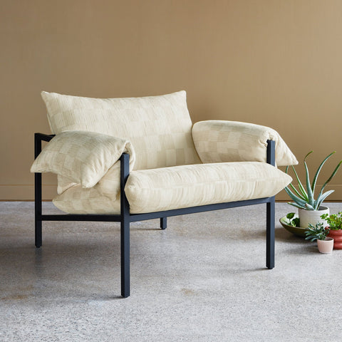 Fulton Lounge Chair – Mid - Century Modern Chair with Steel Frame and Cushions - Sage InteriorsSage InteriorsChair