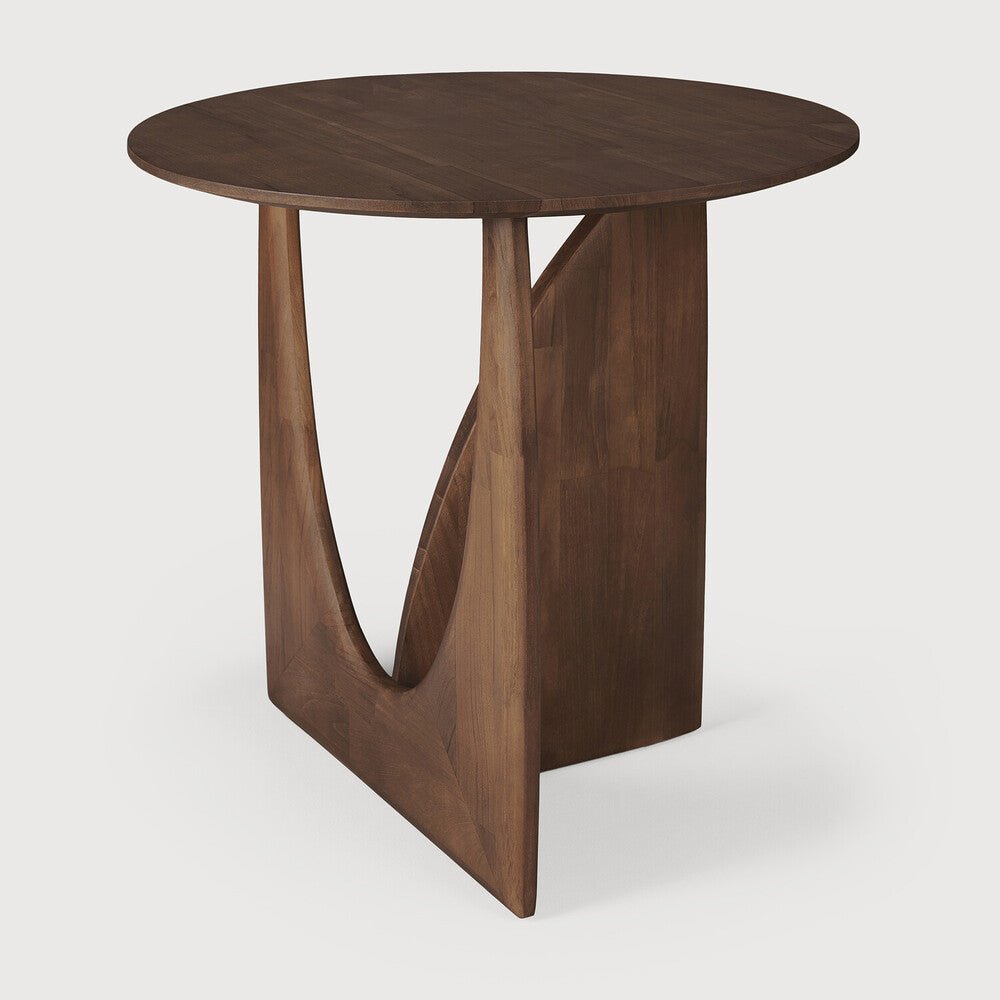 Geometric Side Table – Sculptural Solid Oak Accent - Sage InteriorsEthnicraft