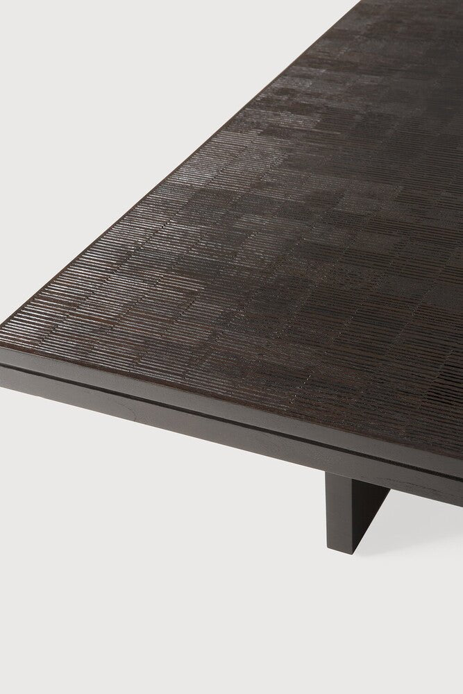 Grooves Coffee Table – Hand‑Carved Solid Teak Centrepiece - Sage InteriorsEthnicraft