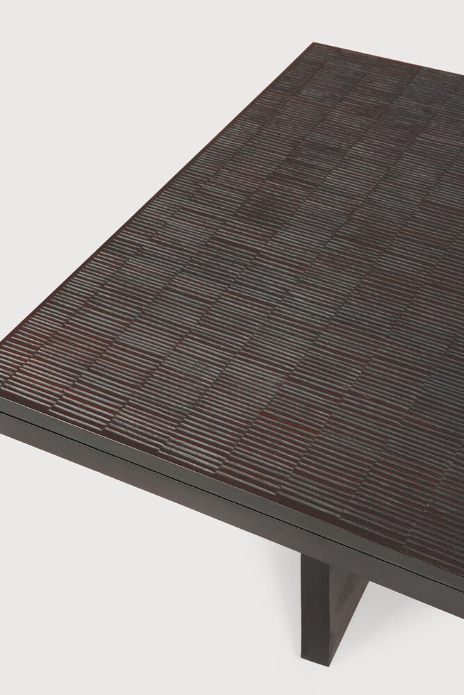 Grooves Coffee Table – Hand‑Carved Solid Teak Centrepiece - Sage InteriorsEthnicraft