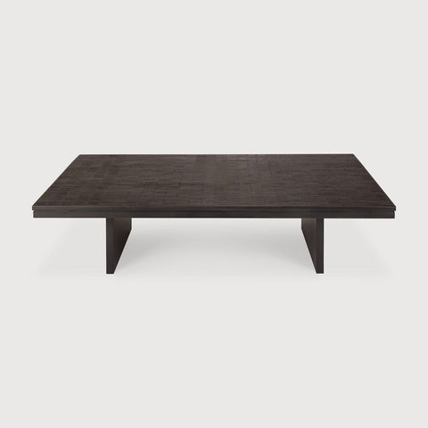 Grooves Coffee Table – Hand‑Carved Solid Teak Centrepiece - Sage InteriorsEthnicraft