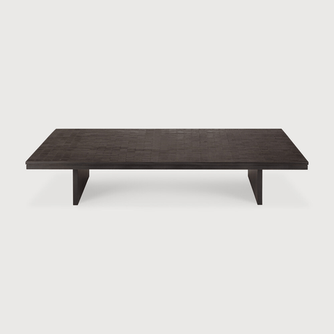 Grooves Coffee Table - Varnished Teak - Off Black - Rectangular - Sage InteriorsEthnicraftCoffee Table
