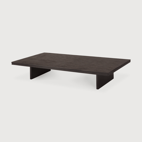 Grooves Coffee Table - Varnished Teak - Off Black - Rectangular - Sage InteriorsEthnicraftCoffee Table