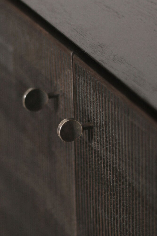 Grooves Oak Sideboard – Textured Solid Wood Storage Cabinet by Sage Interiors - Sage InteriorsEthnicraft
