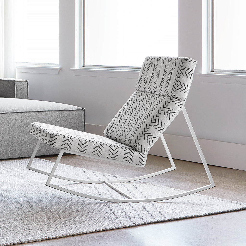 GT Rocker – Modern Steel Rocking Chair with Architectural Cushions - Sage InteriorsSage InteriorsChair