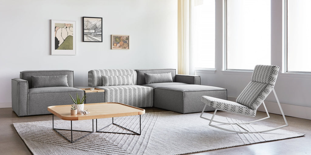 GT Rocker – Modern Steel Rocking Chair with Architectural Cushions - Sage InteriorsSage InteriorsChair