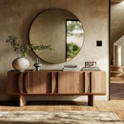 Half - moon Dusted Oak Media Console - Sage InteriorsFour HandsMedia Stand