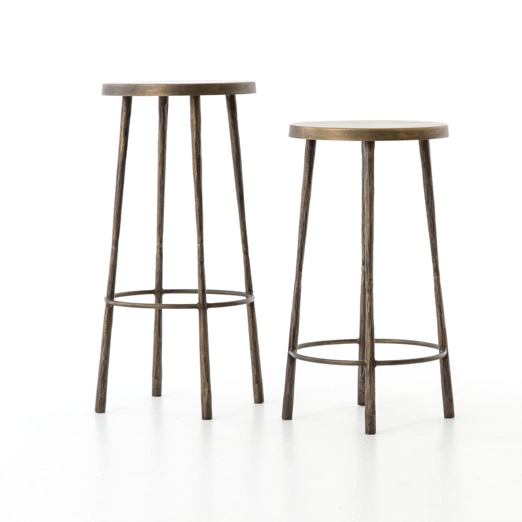 Hammered Aged Stool - Sage InteriorsFH