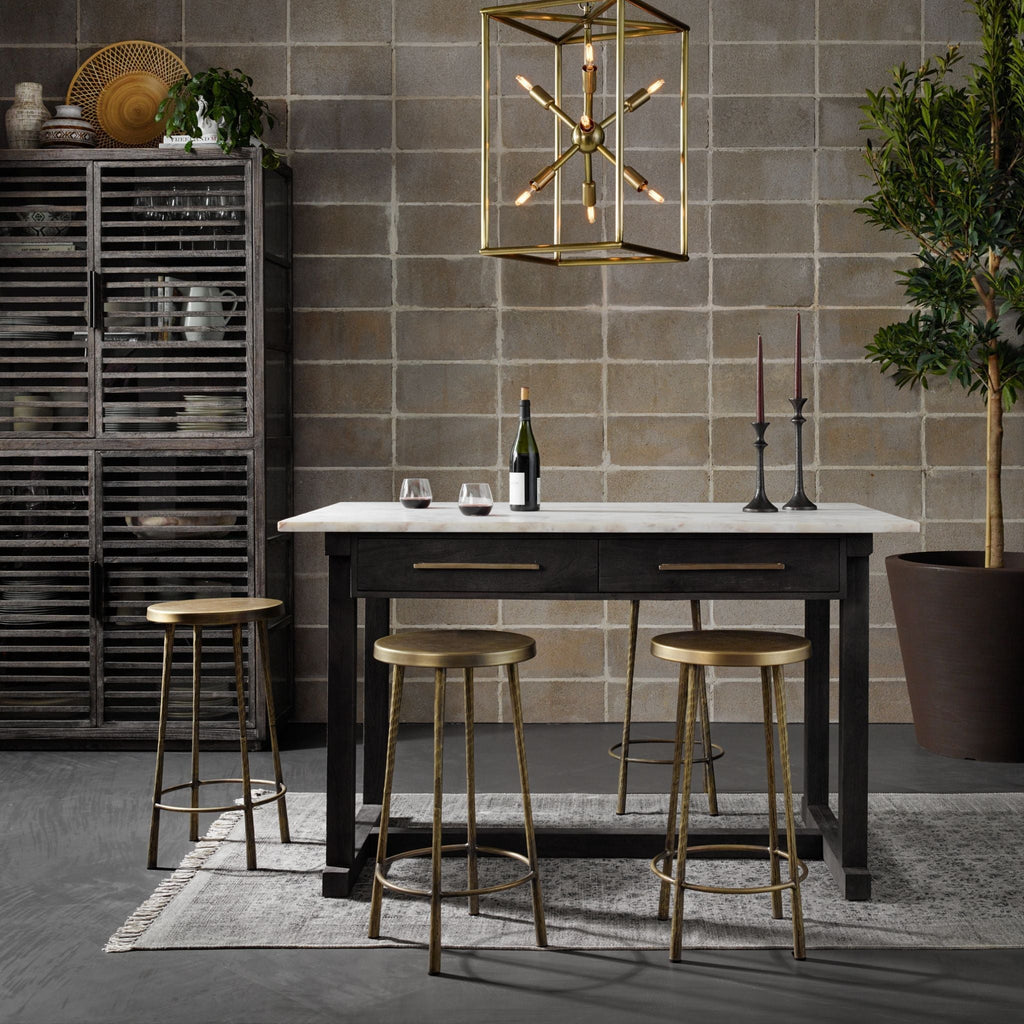 Hammered Aged Stool - Sage InteriorsFH
