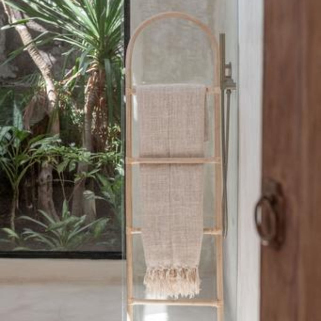 Hand Loomed Cotton Blanket - Natural - Sage InteriorsVillage Thrive