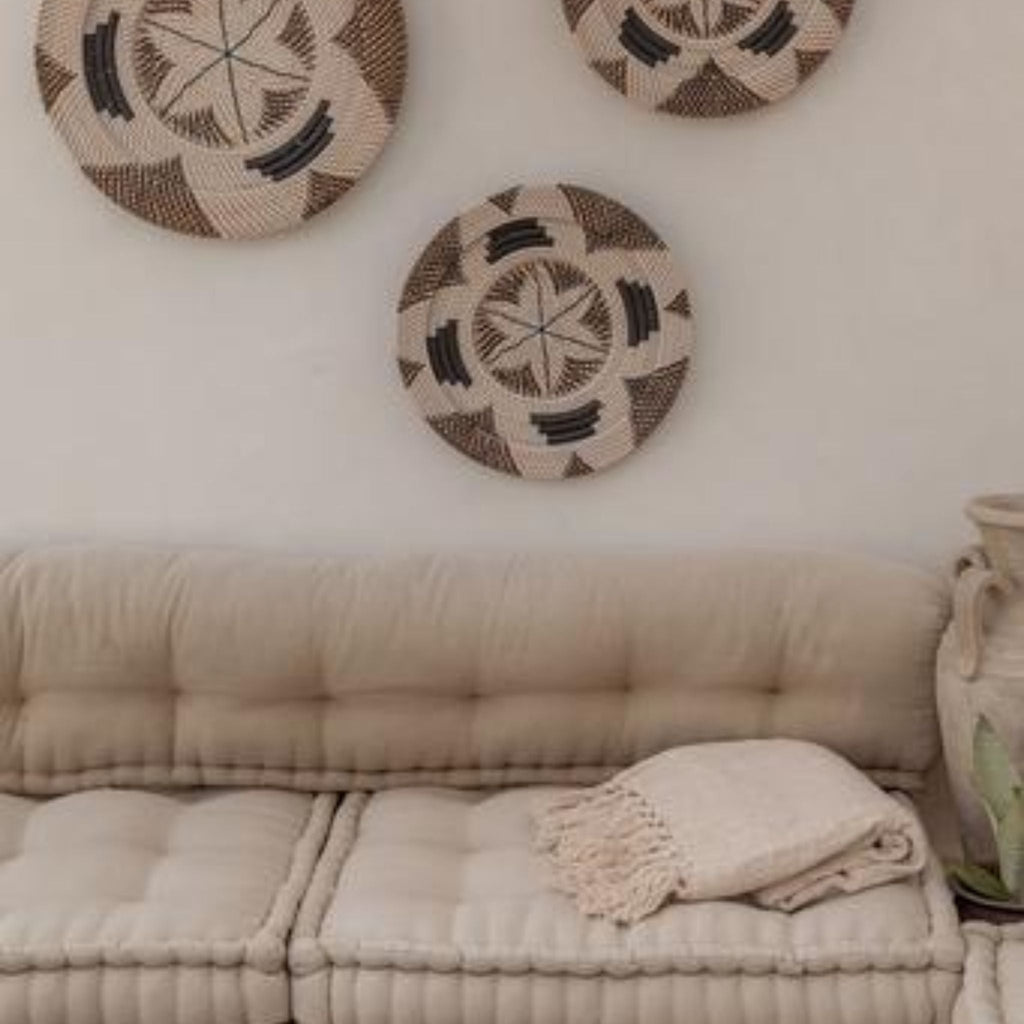 Hand Loomed Cotton Blanket - Natural - Sage InteriorsVillage Thrive