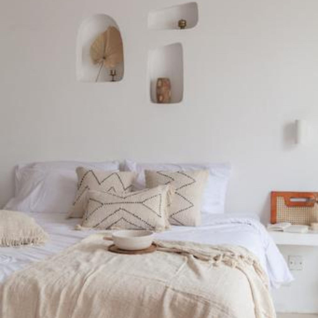 Hand Loomed Cotton Blanket - Natural - Sage InteriorsVillage Thrive