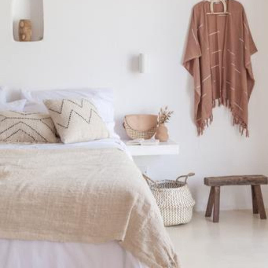 Hand Loomed Cotton Blanket - Natural - Sage InteriorsVillage Thrive