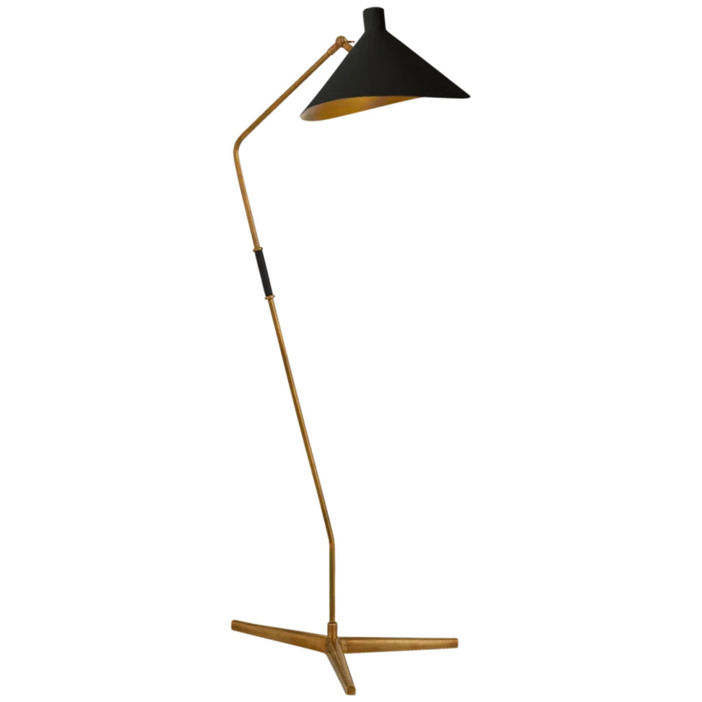 Hand - Rubbed Floor Lamp, Antique Brass - Sage InteriorsVisual Comfort