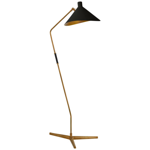 Hand - Rubbed Floor Lamp, Antique Brass - Sage InteriorsVisual Comfort