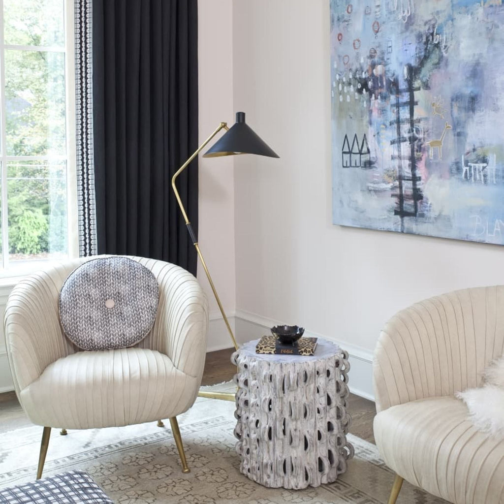 Hand - Rubbed Floor Lamp, Antique Brass - Sage InteriorsVisual Comfort