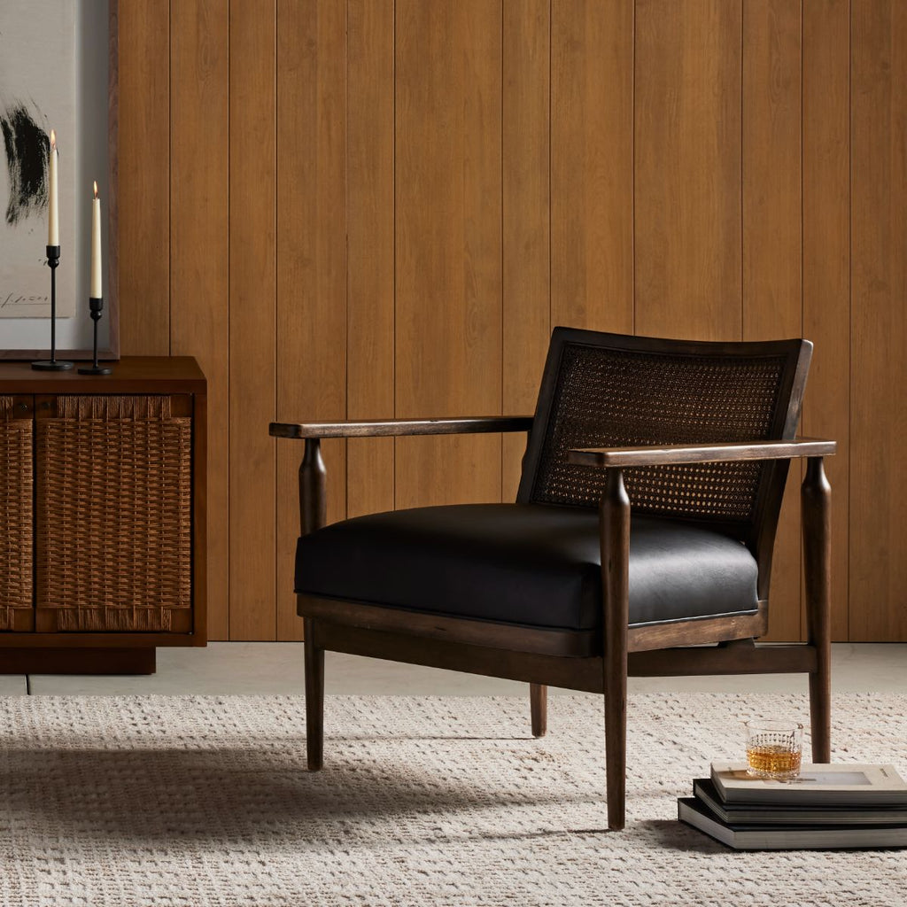 Heritage Cane Accent Chair, Leather - Sage InteriorsFHAccent Chair