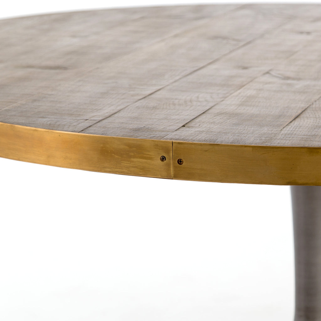 Hughes Brass Rimmed Oval Dining Table - Sage InteriorsFHDining Table