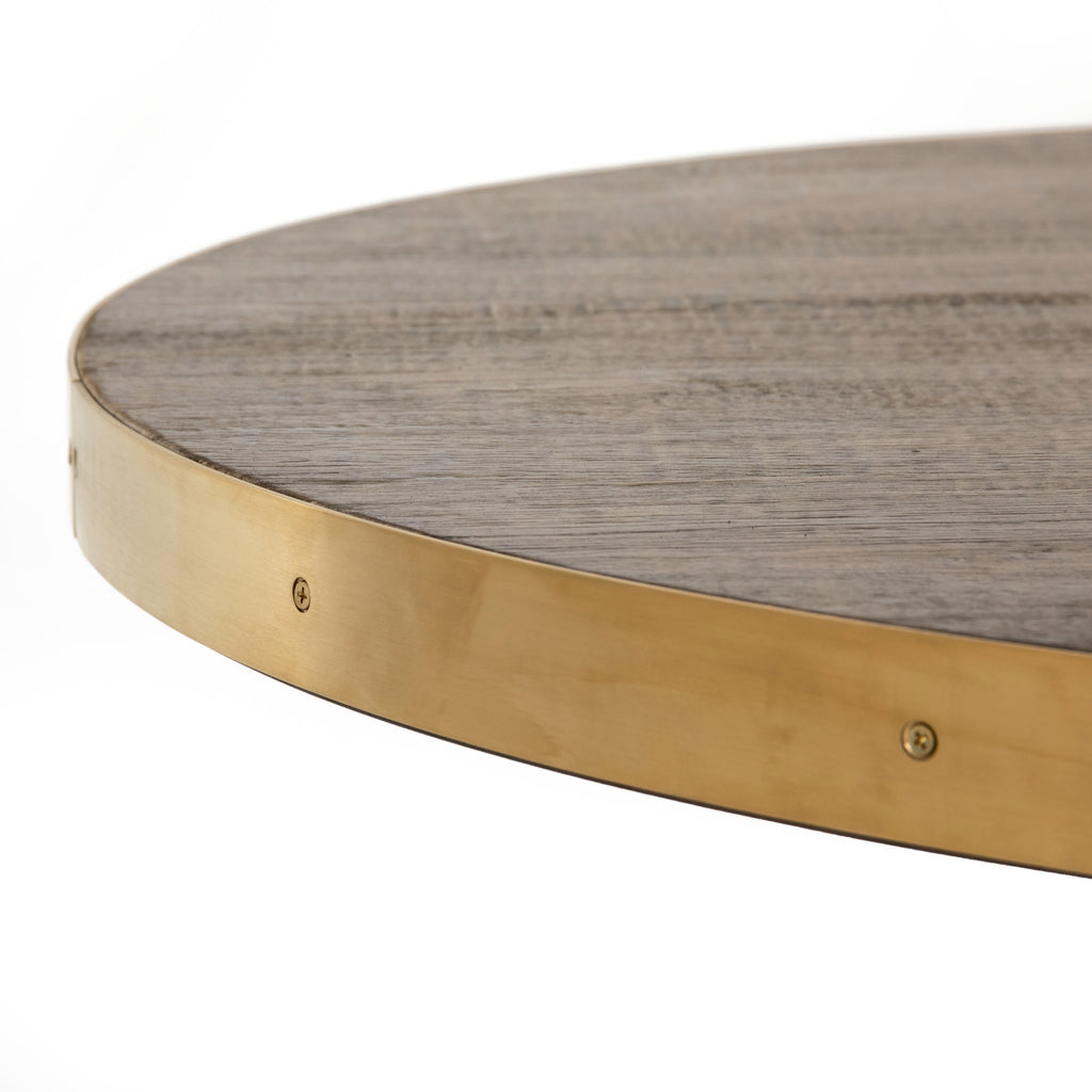 Hughes Brass Rimmed Oval Dining Table - Sage InteriorsFHDining Table