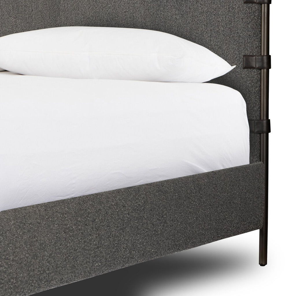 Iron Canopy Bed - Knoll Charcoal Boucle - Sage InteriorsFour HandsBeds & Bed Frames
