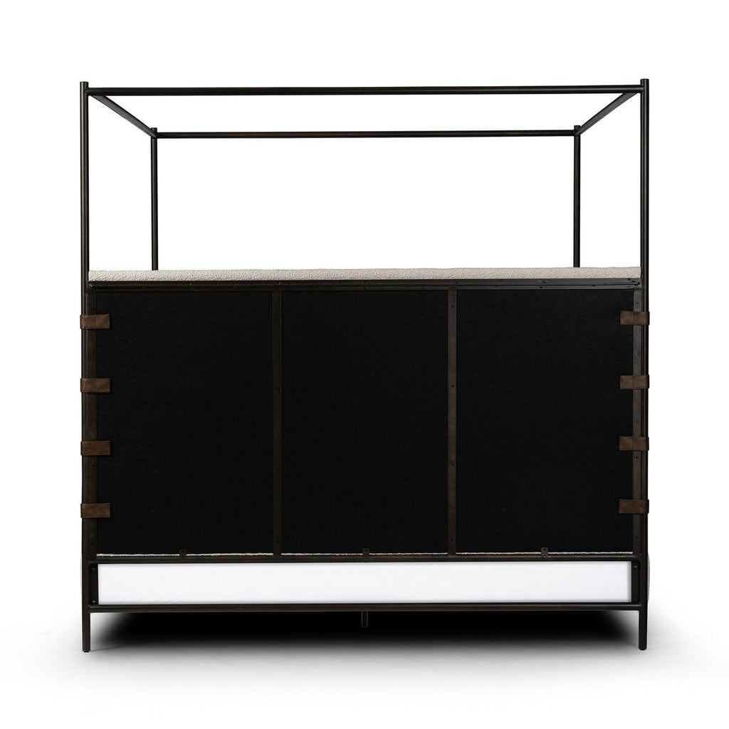 Iron Canopy Bed - Knoll Natural Boucle - Sage InteriorsFour HandsBeds & Bed Frames