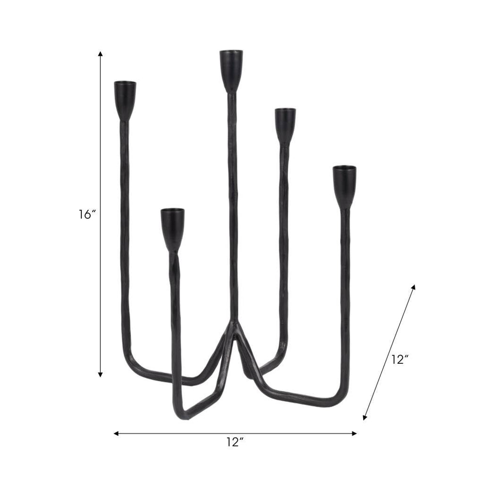 Iron Forged 5 - Taper Candle Holder - Black, 16 in. - Sage InteriorsSagebrook HomeCandle Holders