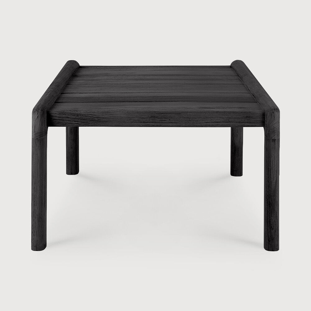 Black square table on a white background