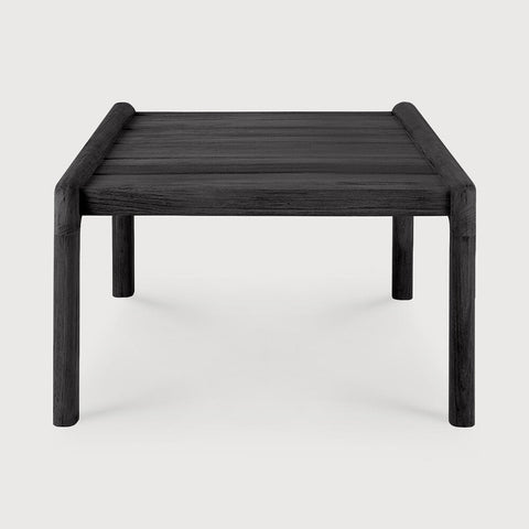 Black square table on a white background