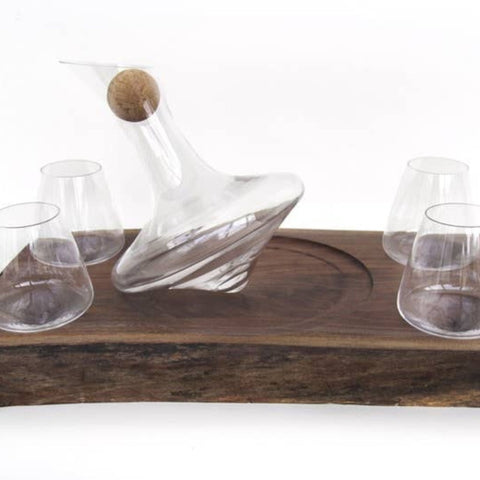 Just Right Decanter with Live Edge Walnut Base - Sage InteriorsSwoon Living