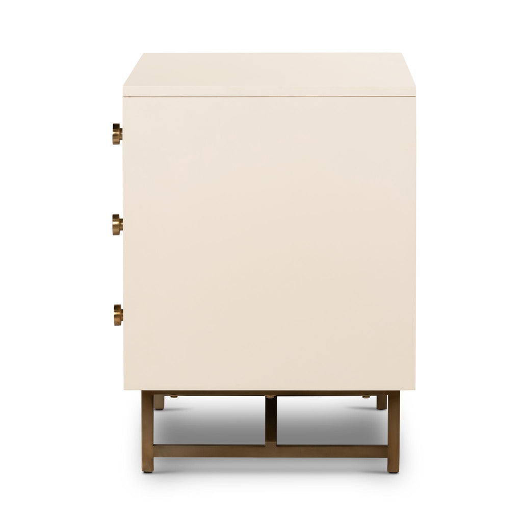 Laila Nightstand, White Alabaster - Sage InteriorsFHottoman