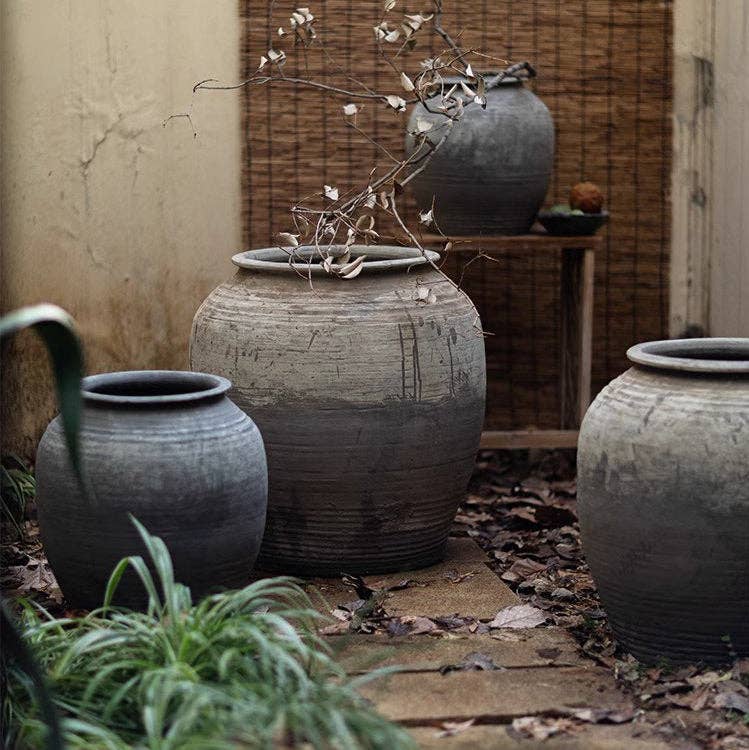 Large Antique Ceramic Pot, Medium - Sage InteriorsRustic Reachplanter