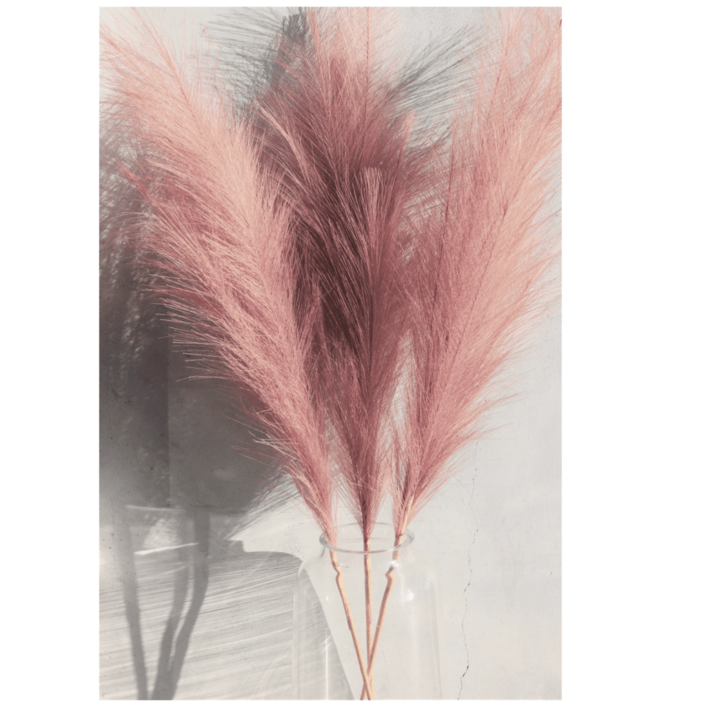 Large Baby Pink Faux Pampas Grass - 3 Stems - Sage InteriorsWildflower Co.