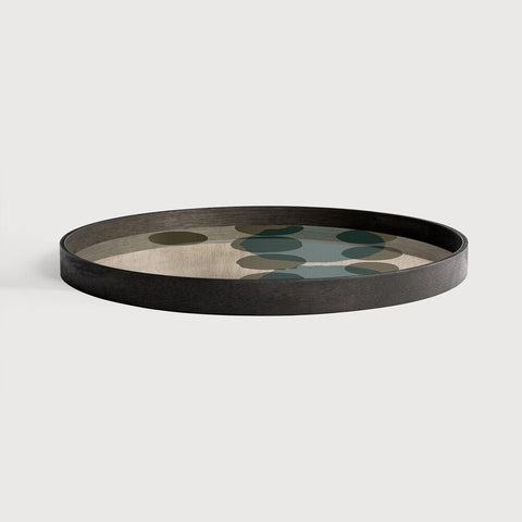 Layered Dots Glass Tray Bronze Finish with Organic Motif Sage Interiors - Sage InteriorsEthnicrafttray