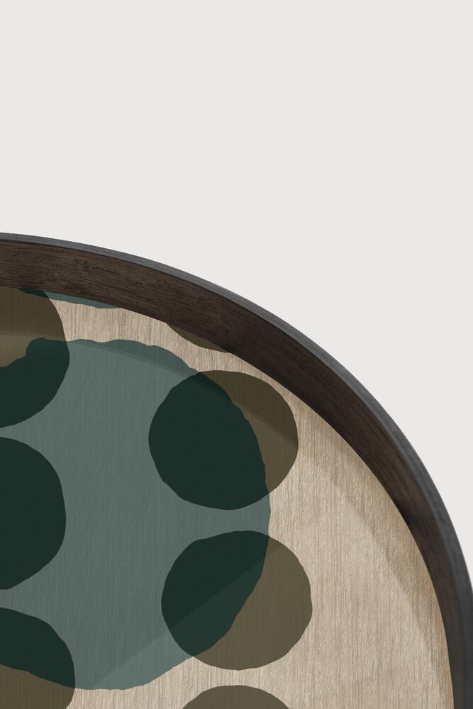 Layered Dots Glass Tray Bronze Finish with Organic Motif Sage Interiors - Sage InteriorsEthnicrafttray