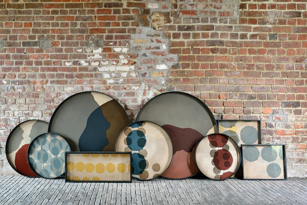 Layered Dots Glass Tray Bronze Finish with Organic Motif Sage Interiors - Sage InteriorsEthnicrafttray