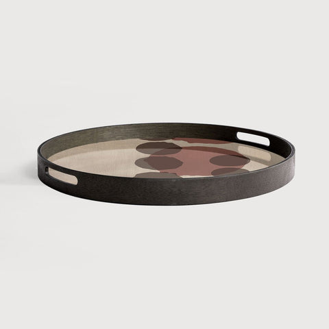 Layered Dots Glass Tray Bronze Finish with Organic Motif Sage Interiors - Sage InteriorsEthnicrafttray