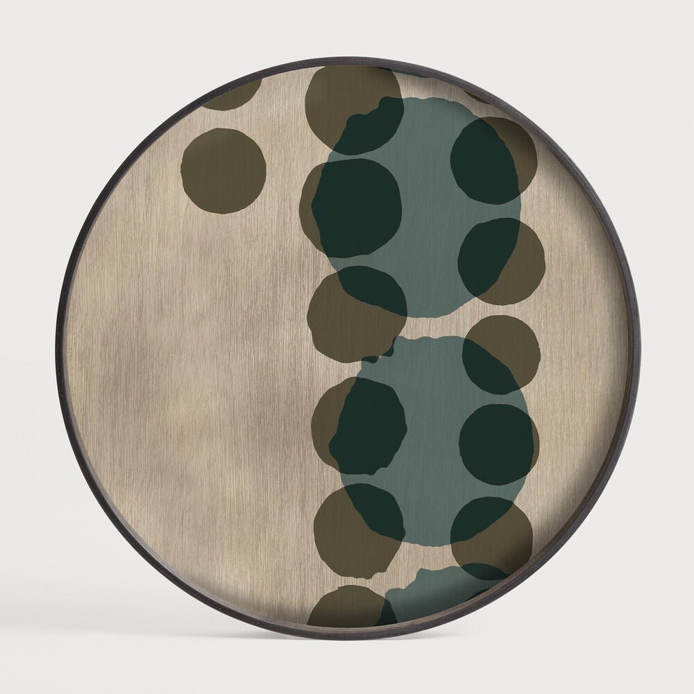 Layered Dots Glass Tray Bronze Finish with Organic Motif Sage Interiors - Sage InteriorsEthnicrafttray
