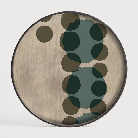 Layered Dots Glass Tray Bronze Finish with Organic Motif Sage Interiors - Sage InteriorsEthnicrafttray
