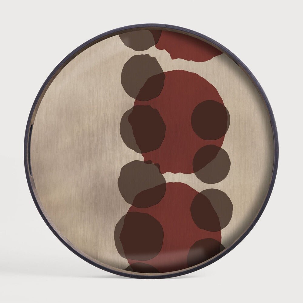 Layered Dots Glass Tray Bronze Finish with Organic Motif Sage Interiors - Sage InteriorsEthnicrafttray