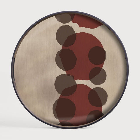 Layered Dots Glass Tray Bronze Finish with Organic Motif Sage Interiors - Sage InteriorsEthnicrafttray