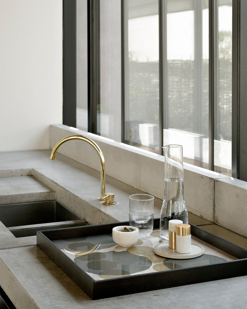 Layered Dots Glass Tray Bronze Finish with Organic Motif Sage Interiors - Sage InteriorsEthnicrafttray