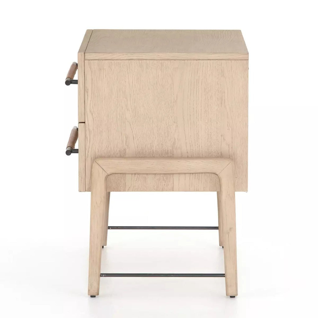 Leather meets Oak Nightstand - Sage InteriorsFour HandsNightstands