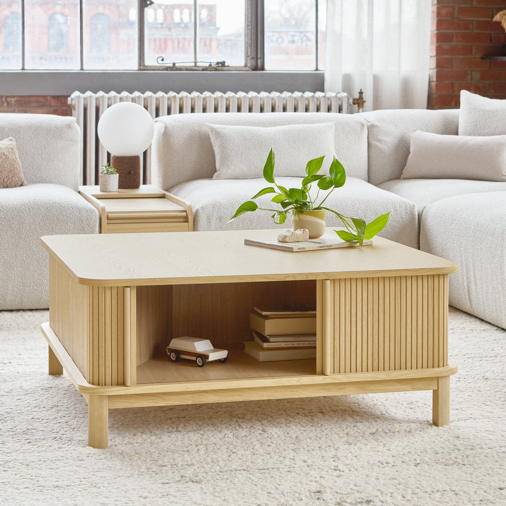 Ledger Coffee Table – FSC® - Certified Tambour Storage with Elegant Craftsmanship - Sage InteriorsSage InteriorsCoffee Table